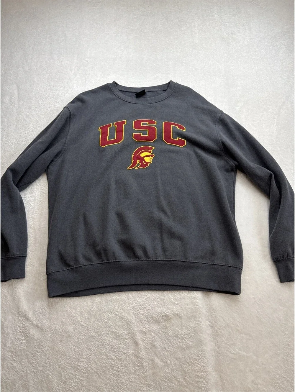 Vintage 90s USC Trojans Embroidered Crewneck Sweatshirt Adult XL Gray Colosseum